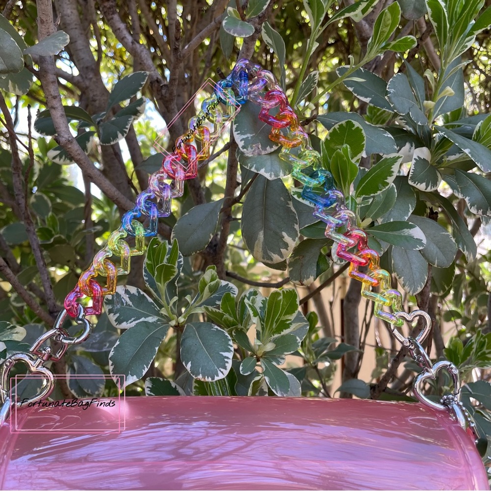 TRIPLE HEARTS True Rainbow Jelly Resin Bag Strap Novelty Bag Strap Kawaii Y2K - Picture 6 of 9